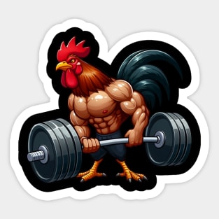 Muscular rooster Sticker